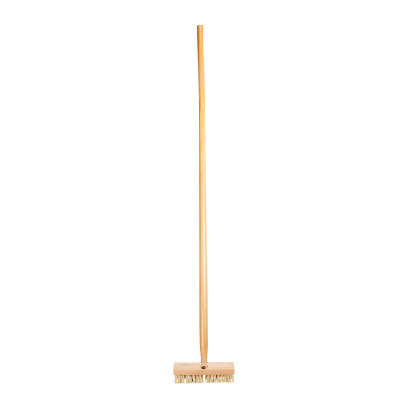 Restaurantware Clean Tek Professional 8" Wood Deck Scrub Brush Head - With Stiff Bristles - 1 Count Box