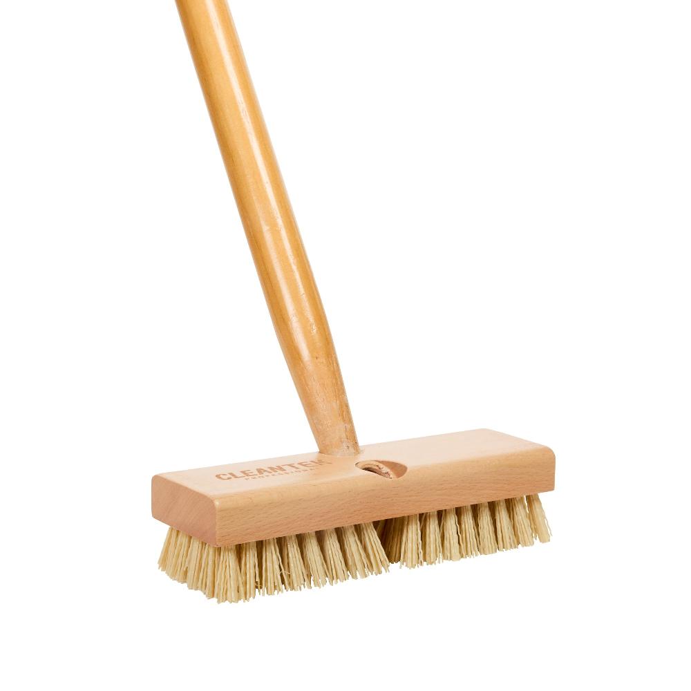 restaurantware Clean Tek Professional 8" Wood Deck Scrub Brush Head - with Stiff Bristles - 1 count box