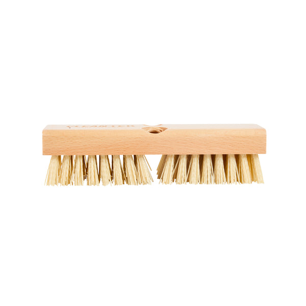 Restaurantware Clean Tek Professional 8" Wood Deck Scrub Brush - With Stiff Bristles 60" Wood Handle - 1 Count Box