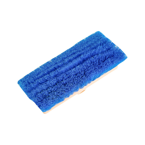 Restaurantware Clean Tek Professional 9 1/2" Beige Bi-Level Floor Scrub Brush Head - With Stiff Bristles - 1 Count Box
