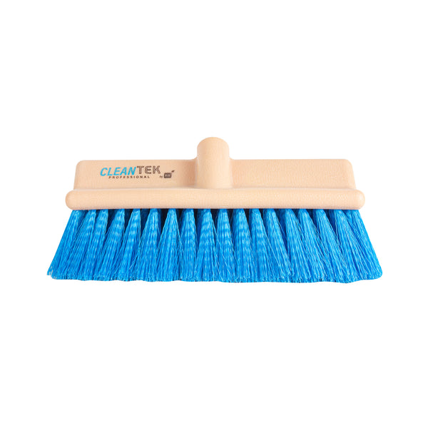 Restaurantware Clean Tek Professional 9 1/2" Beige Bi-Level Floor Scrub Brush Head - With Stiff Bristles - 1 Count Box