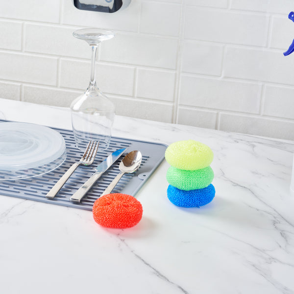 Restaurantware Clean Tek Professional Assorted Plastic Mesh Dish Scrubber - Non-Scratch - 40 Count Box