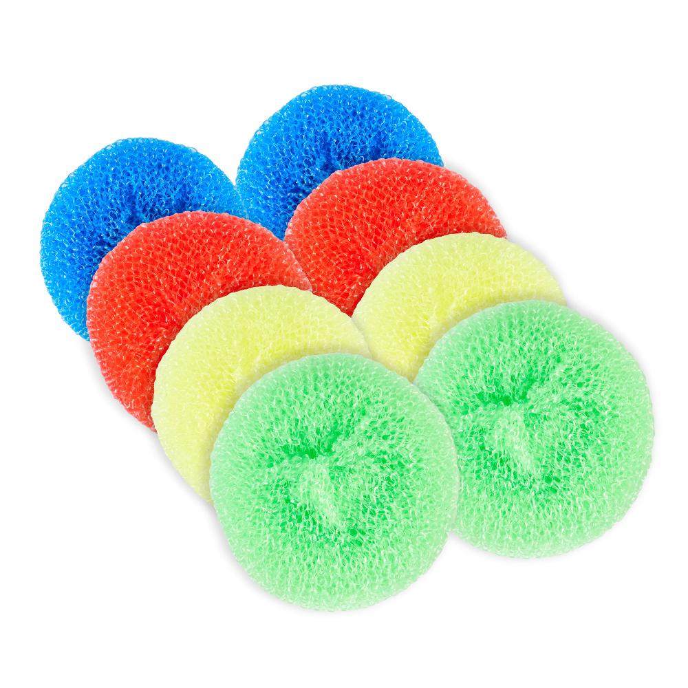 restaurantware Clean Tek Professional Assorted Plastic Mesh Dish Scrubber - Non-Scratch - 40 count box