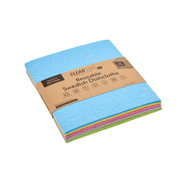 Restaurantware Clean Tek Professional Assorted Reusable Swedish Dishcloth - 6 3/4" X 7 3/4" - 200 Count Box