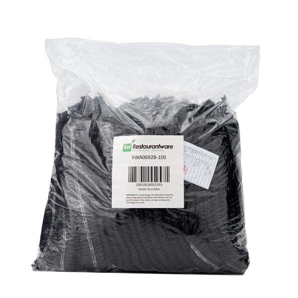 Restaurantware Clean Tek Professional Black Disposable Bouffant Cap Hair Net - 21" - 1000 Count Box
