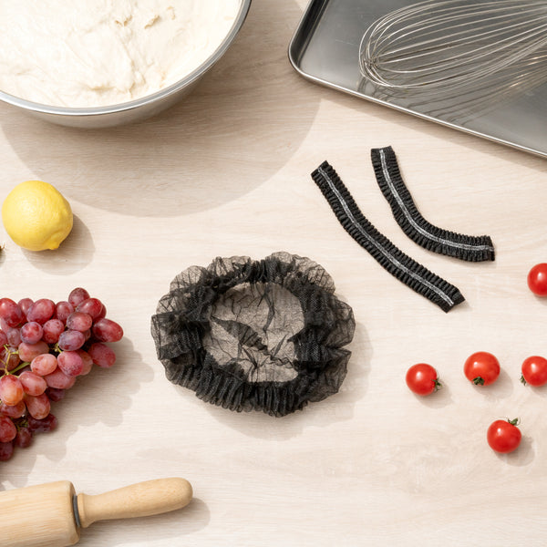 Restaurantware Clean Tek Professional Black Disposable Bouffant Cap Hair Net - 21" - 1000 Count Box