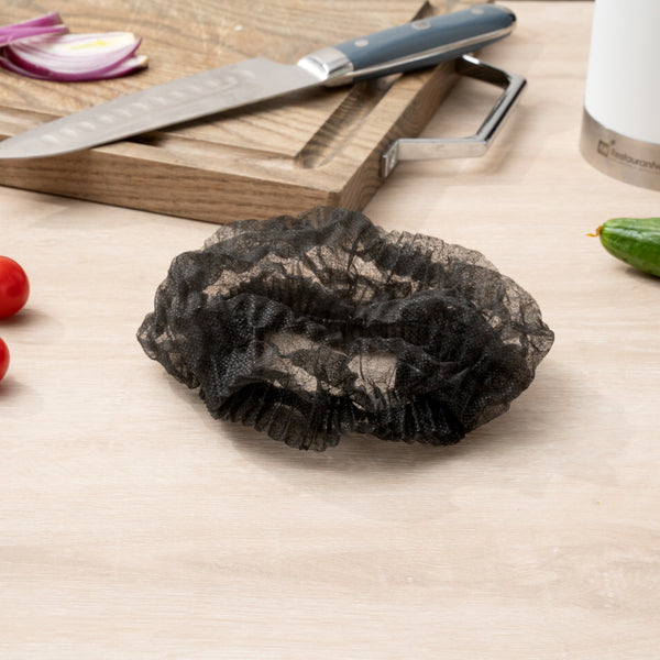 Restaurantware Clean Tek Professional Black Disposable Bouffant Cap Hair Net - 21" - 1000 Count Box