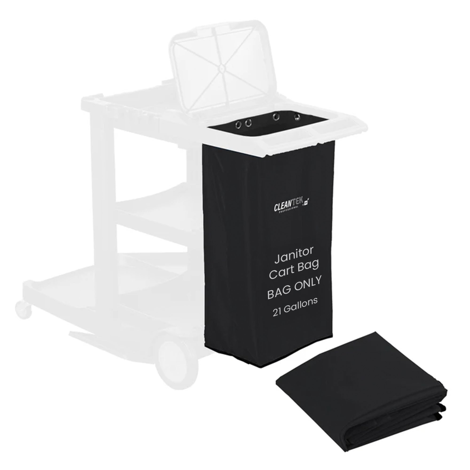 restaurantware Clean Tek Professional Black Plastic Bag - for Heavy Duty 3-Shelf Janitor Cart - 1 count box
