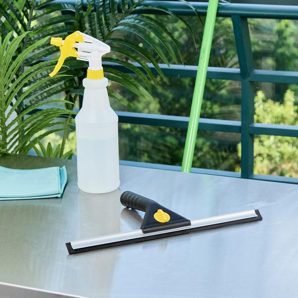 Restaurantware Clean Tek Professional Black Plastic Window Squeegee - 13 3/4" - 1 Count Box