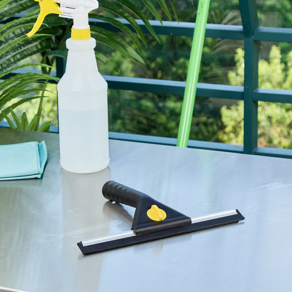 Restaurantware Clean Tek Professional Black Plastic Window Squeegee - 9 3/4" - 1 Count Box