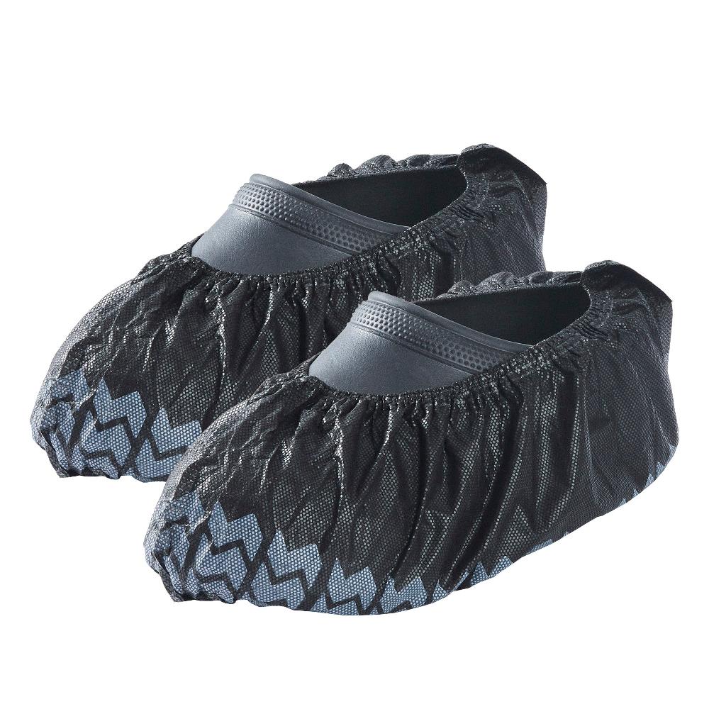 restaurantware Clean Tek Professional Black Shoe Cover - with Non-Skid Bottom - 15 1/2" - 1000 count box