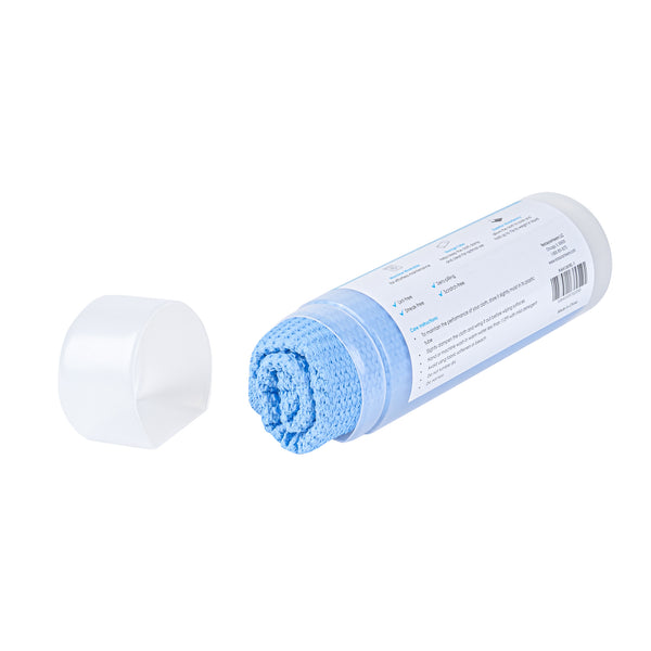 Restaurantware Clean Tek Professional Blue 3D Chamois Cloth - With Storage Tube - 25 1/4'' X 17'' - 20 Count Box