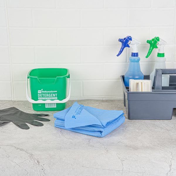 Restaurantware Clean Tek Professional Blue 3D Chamois Cloth - With Storage Tube - 25 1/4'' X 17'' - 20 Count Box