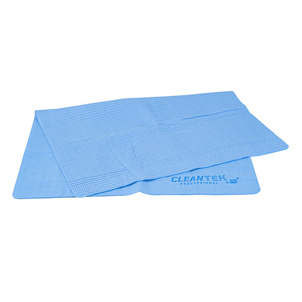 Restaurantware Clean Tek Professional Blue 3D Chamois Cloth - With Storage Tube - 25 1/4'' X 17'' - 20 Count Box