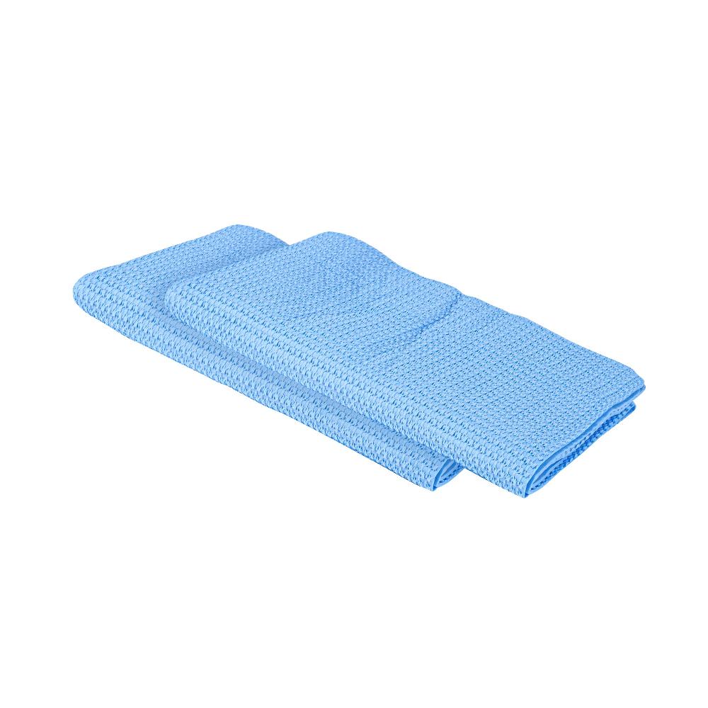 restaurantware Clean Tek Professional Blue 3D Chamois Cloth - with Storage Tube - 25 1/4'' x 17'' - 20 count box