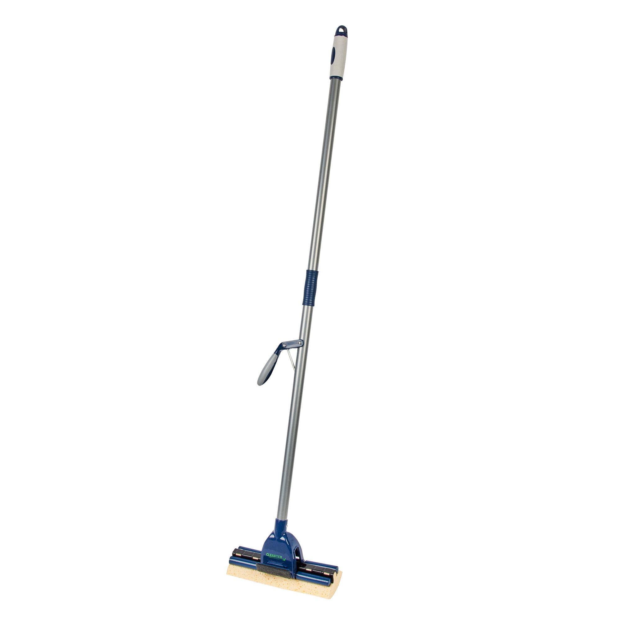restaurantware Clean Tek Professional Blue Cellulose Sponge Mop - with Handle Scouring Pad Attachment - 10 1/4" - 1 count box