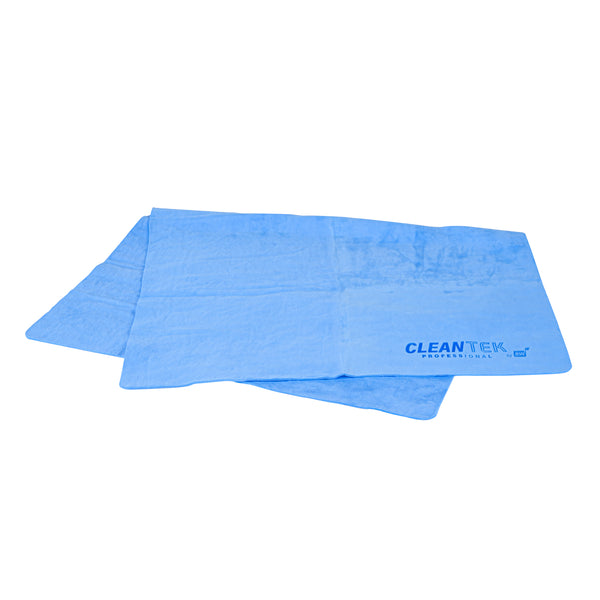 Restaurantware Clean Tek Professional Blue Chamois Cloth - With Storage Tube - 25 1/4'' X 17'' - 20 Count Box