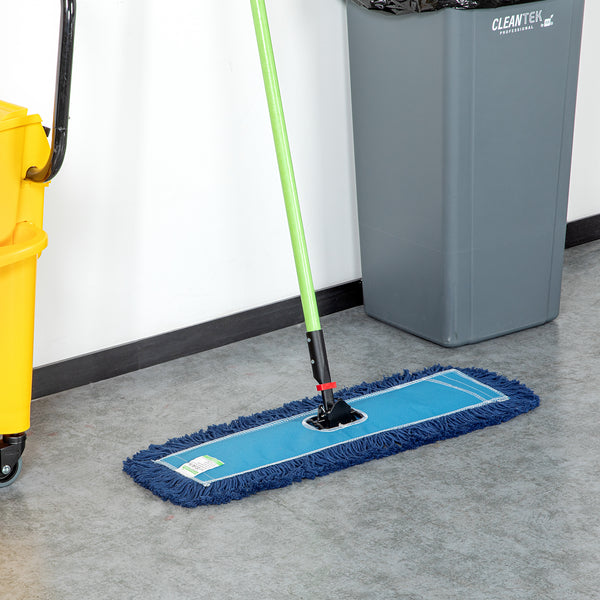 Restaurantware Clean Tek Professional Blue Cotton-Poly Dust Mop Head - 24" X 5" - 1 Count Box