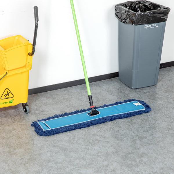 Restaurantware Clean Tek Professional Blue Cotton-Poly Dust Mop Head - 35 3/4" X 5" - 1 Count Box