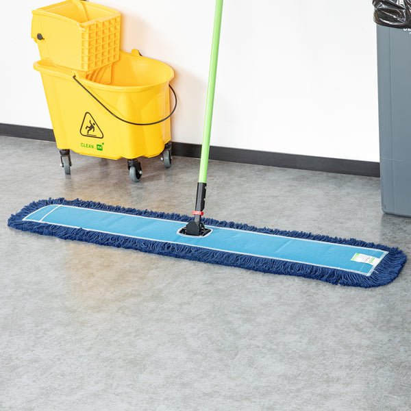 Restaurantware Clean Tek Professional Blue Cotton-Poly Dust Mop Head - 48" X 5" - 1 Count Box