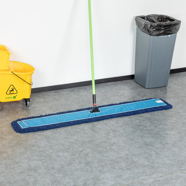 Restaurantware Clean Tek Professional Blue Cotton-Poly Dust Mop Head - 59 3/4" X 5" - 1 Count Box