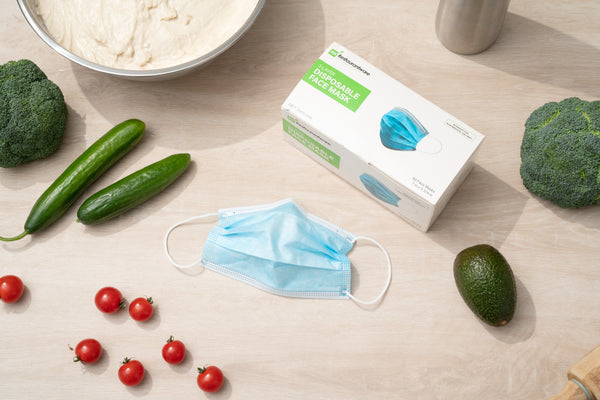 Restaurantware Clean Tek Professional Blue Disposable Earloop Face Mask - 3-Layer Filtration - 7" X 3 3/4" - 1000 Count Box