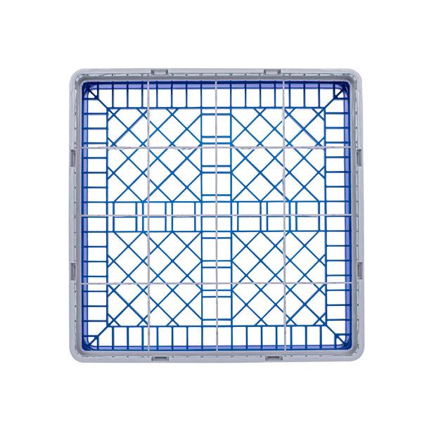 Restaurantware Clean Tek Professional Blue Glass Rack - 16 Compartments 1 Full Drop Extender - 19 3/4" X 19 3/4" X 5 3/4" - 1 Count Box