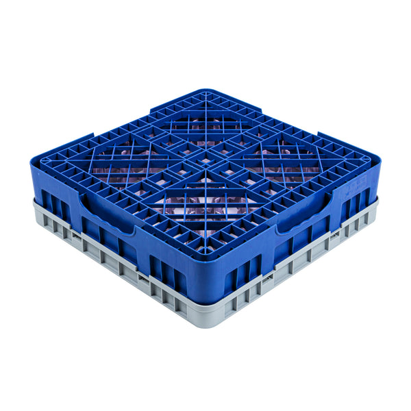 Restaurantware Clean Tek Professional Blue Glass Rack - 25 Compartments 1 Full Drop Extender - 19 3/4" X 19 3/4" X 5 3/4" - 1 Count Box