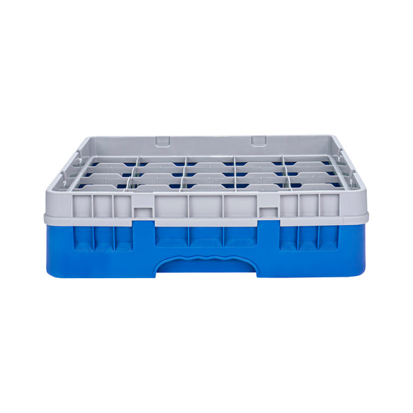 Restaurantware Clean Tek Professional Blue Glass Rack - 25 Compartments 1 Full Drop Extender - 19 3/4" X 19 3/4" X 5 3/4" - 1 Count Box