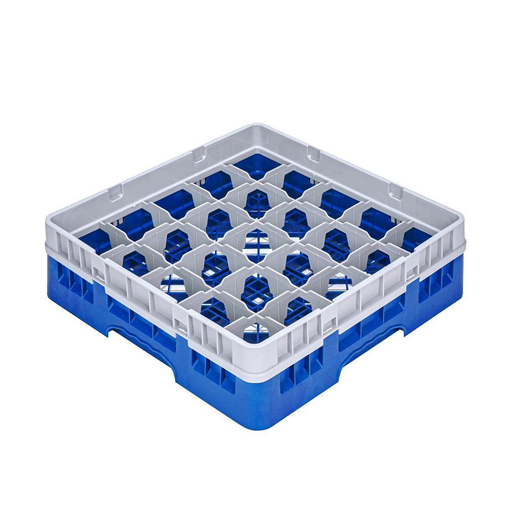 restaurantware Clean Tek Professional Blue Glass Rack - 25 Compartments 1 Full Drop Extender - 19 3/4" x 19 3/4" x 5 3/4" - 1 count box