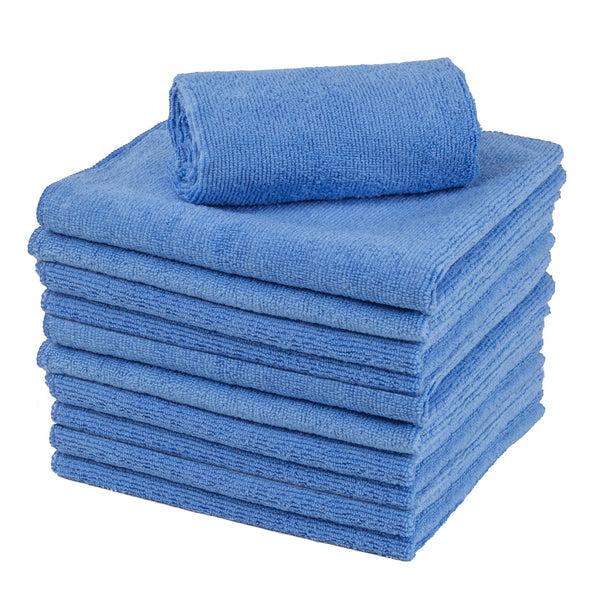 Restaurantware Clean Tek Professional Blue Microfiber Cleaning Cloth - 16" X 16" - 100 Count Box
