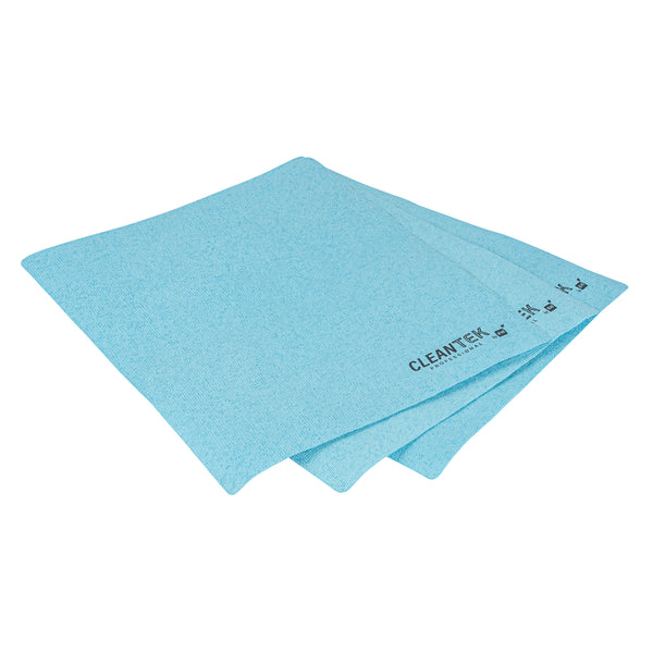 Restaurantware Clean Tek Professional Blue Microfiber Cleaning / Drying Cloth - 13'' X 15'' - 100 Count Box