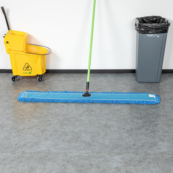 Restaurantware Clean Tek Professional Blue Microfiber Dust / Dry Mop Head - Looped - 60" - 1 Count Box
