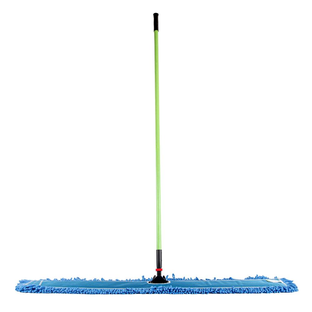 restaurantware Clean Tek Professional Blue Microfiber Dust / Dry Mop - with 64" Handle - 48" x 5" - 1 count box