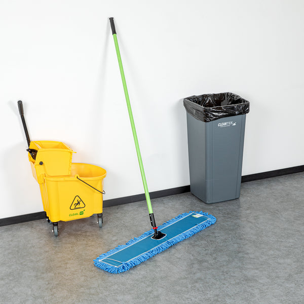 Restaurantware Clean Tek Professional Blue Microfiber Dust / Dry Mop - With 64" Handle - 35 3/4" X 5" - 1 Count Box