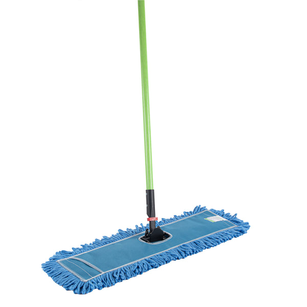 Restaurantware Clean Tek Professional Blue Microfiber Dust / Dry Mop - With 64" Handle - 24" X 5" - 1 Count Box