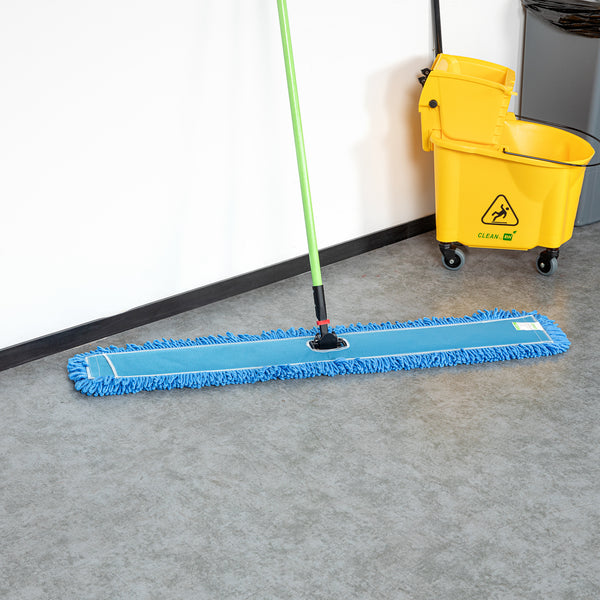 Restaurantware Clean Tek Professional Blue Microfiber Dust / Dry Mop Head - Looped - 48" - 1 Count Box