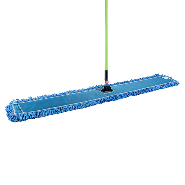 Restaurantware Clean Tek Professional Blue Microfiber Dust / Dry Mop - With 64" Handle - 59 3/4" X 5" - 1 Count Box