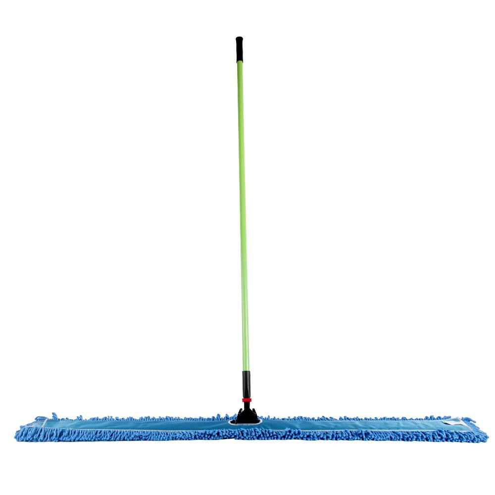 restaurantware Clean Tek Professional Blue Microfiber Dust / Dry Mop - with 64" Handle - 59 3/4" x 5" - 1 count box