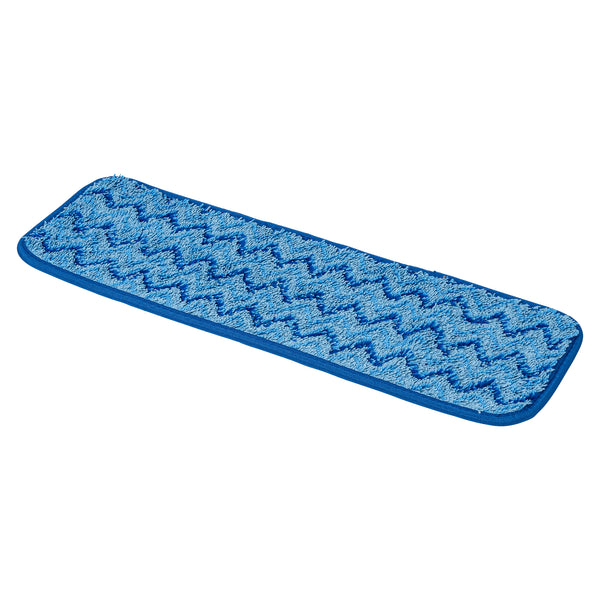 Restaurantware Clean Tek Professional Blue Microfiber Hook And Loop Wet / Dry Mop Pad - Zig Zag - 17 1/2" - 1 Count Box