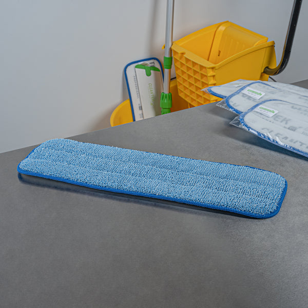 Restaurantware Clean Tek Professional Blue Microfiber Hook And Loop Wet / Dry Mop Pad - 17 1/2" - 1 Count Box
