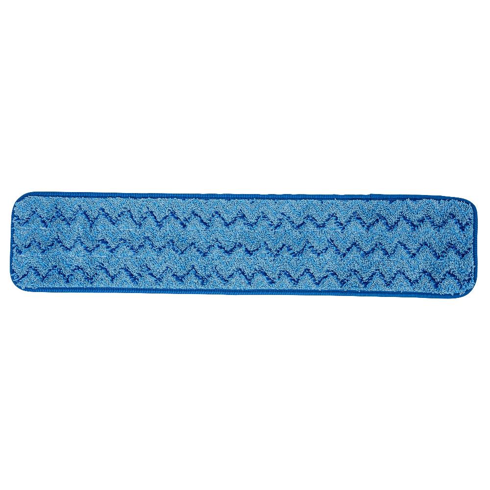 restaurantware Clean Tek Professional Blue Microfiber Hook and Loop Wet / Dry Mop Pad - Zig Zag - 25 1/2" - 1 count box