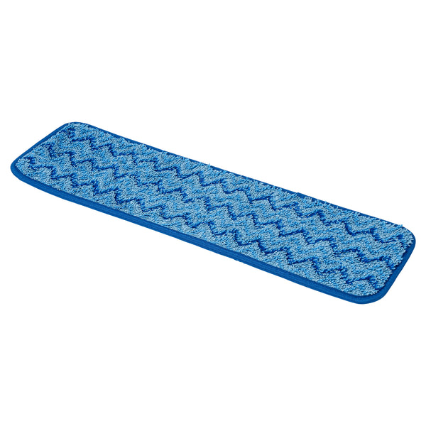 Restaurantware Clean Tek Professional Blue Microfiber Hook And Loop Wet / Dry Mop Pad - Zig Zag - 19 1/2" - 1 Count Box