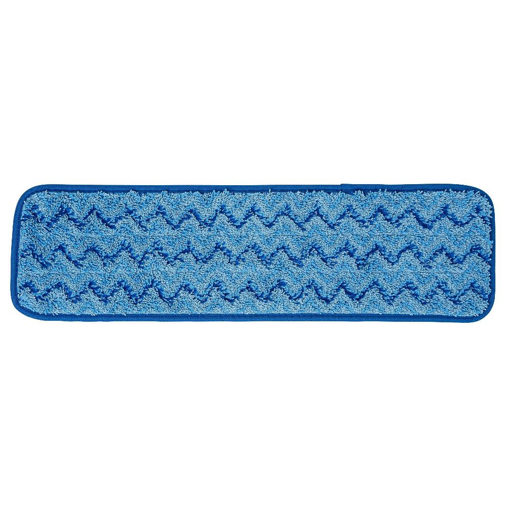 restaurantware Clean Tek Professional Blue Microfiber Hook and Loop Wet / Dry Mop Pad - Zig Zag - 19 1/2" - 1 count box