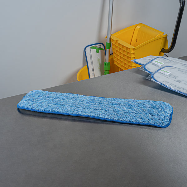Restaurantware Clean Tek Professional Blue Microfiber Hook And Loop Wet / Dry Mop Pad - 19 1/2" - 1 Count Box