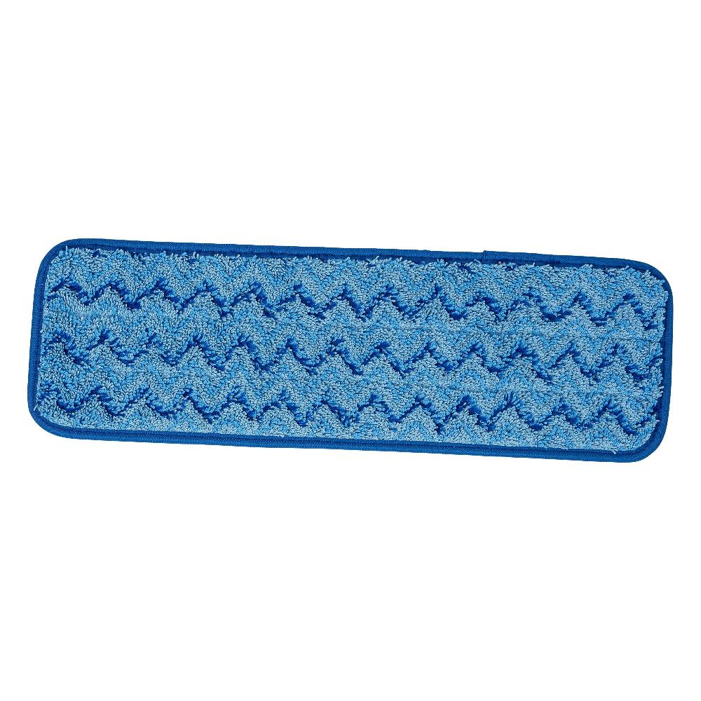 restaurantware Clean Tek Professional Blue Microfiber Hook and Loop Wet / Dry Mop Pad - Zig Zag - 17 1/2" - 1 count box