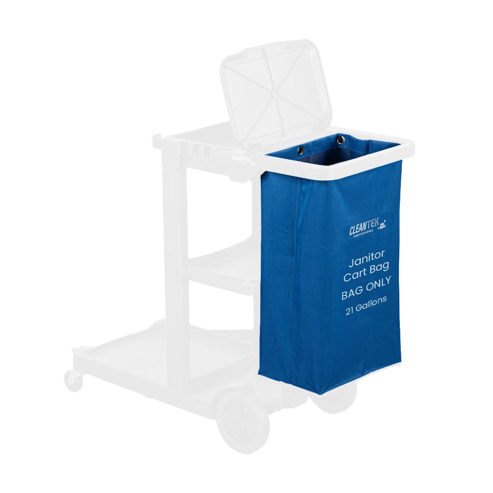 restaurantware Clean Tek Professional Blue Plastic Bag - for Heavy Duty 3-Shelf Janitor Cart - 1 count box