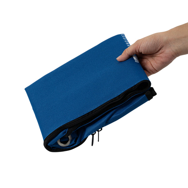 Restaurantware Clean Tek Professional Blue Plastic Bag - With Zipper For Heavy Duty 3-Shelf Janitor Cart - 1 Count Box