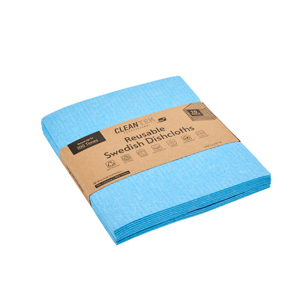 Restaurantware Clean Tek Professional Blue Reusable Swedish Dishcloth - 6 3/4" X 7 3/4" - 200 Count Box