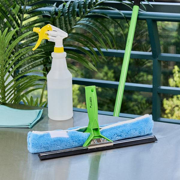 Restaurantware Clean Tek Professional Blue Synthetic Window Squeegee - With Strip Washer Sleeve T-Bar Handle - 15" - 1 Count Box